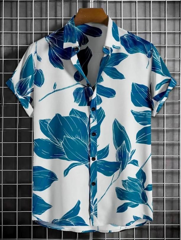 Men's Printed Half-Sleeve Casual Shirt with Regular Collar