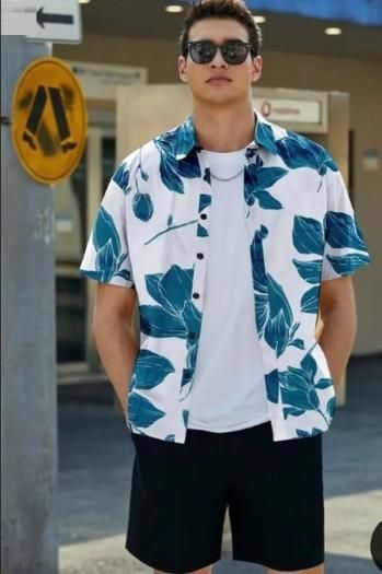 Men's Printed Half-Sleeve Casual Shirt with Regular Collar