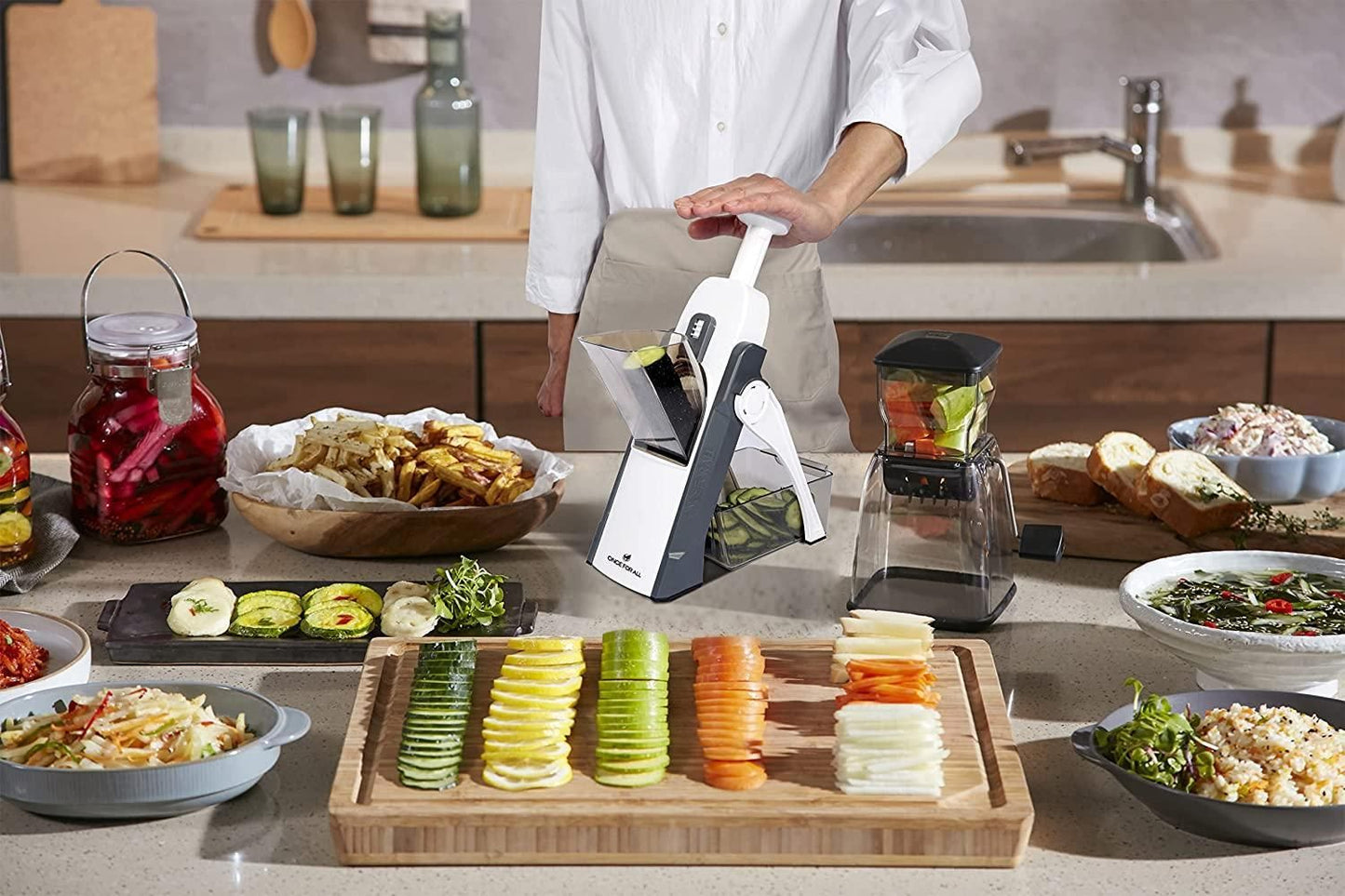 Premium Adjustable Vegetable Slicer – With Thickness &amp; Size Adjustment